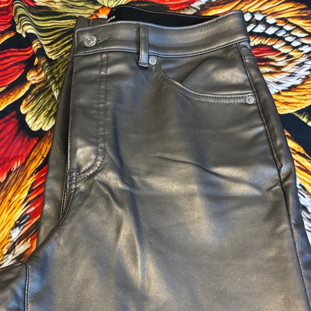 Express Metallic Gray Straight Leg Pants
